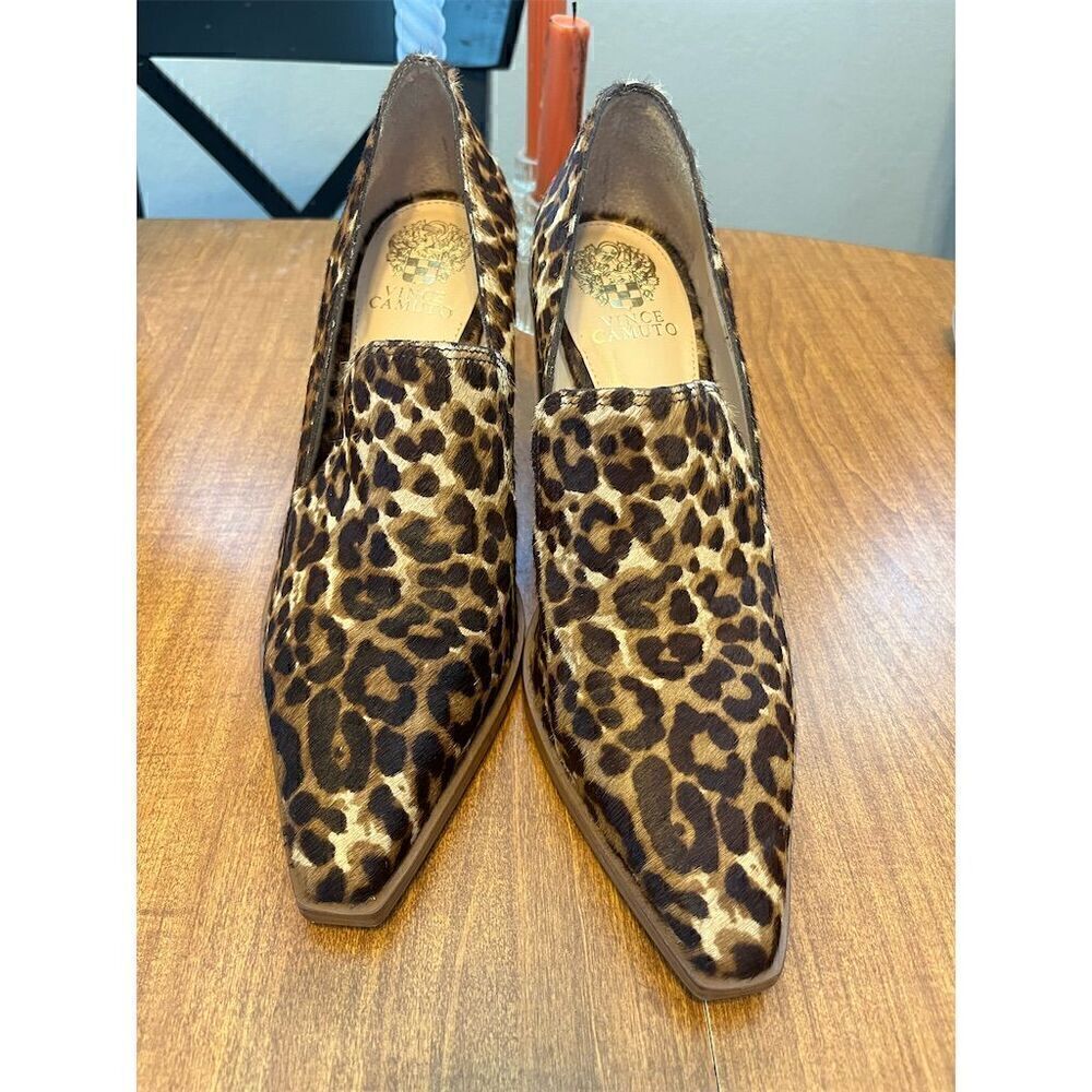 Vince Camuto Women's Wevenly Animal Print Block Heel Pump Multicolor Shoes